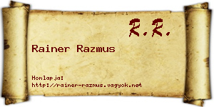 Rainer Razmus névjegykártya